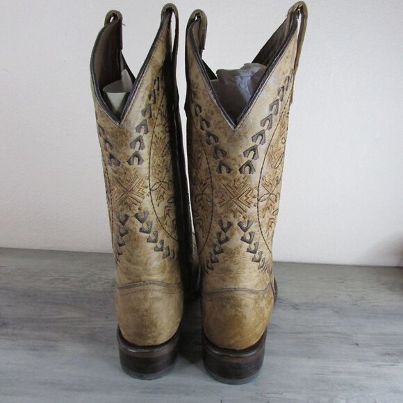 Circle G Corral Women's Embroidery Square Toe Western Boots Light Sand - Picture 5 of 6